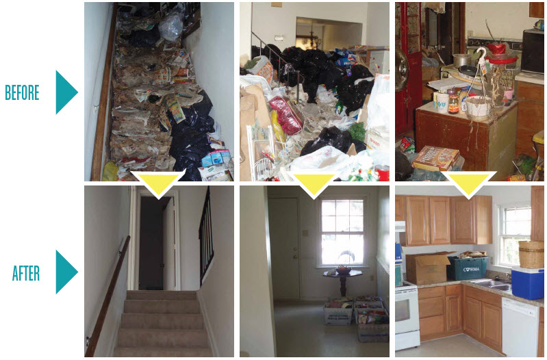Hoarder Cleanup Services Before and After
